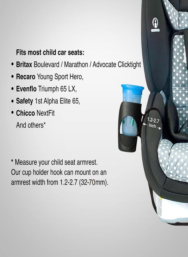 Trustic - Child Cup Holder for Convertible Car Seats - Compatible with Britax ClickTight Marathon, Boulevard, Advocate Car Seats – Black - Image 5